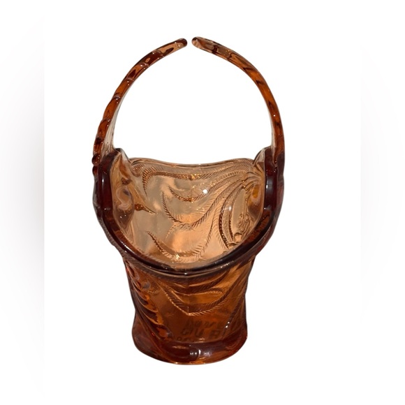 Indiana glass vintage bird basket pink 7 x 6 x 4” - Picture 9 of 14